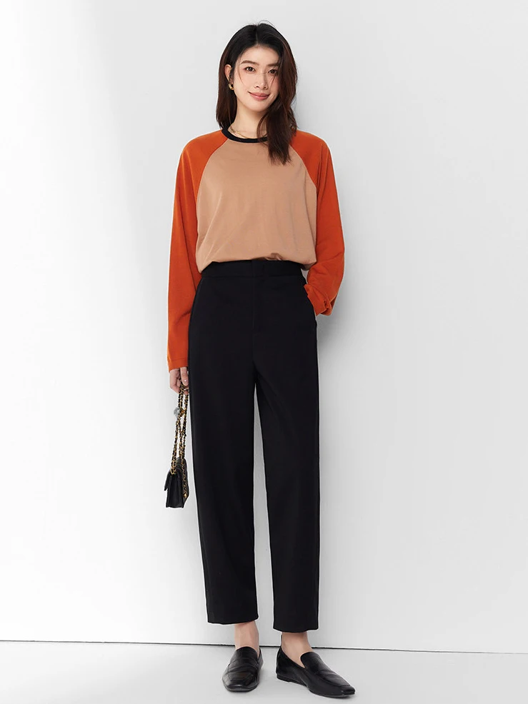 

Slimming Suit Pants Ningxia jian Anti-Wrinkle Crt Inner Cone ape High Waist Straight Leg Pants for Women Commute Sle