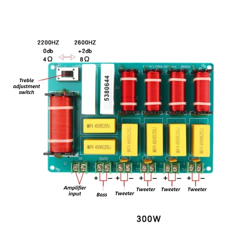 SOTAMIA 300W Five-way Crossover Divider High Power KTV Stage Professional Audio Speaker Frequency Filter Division Smart Home