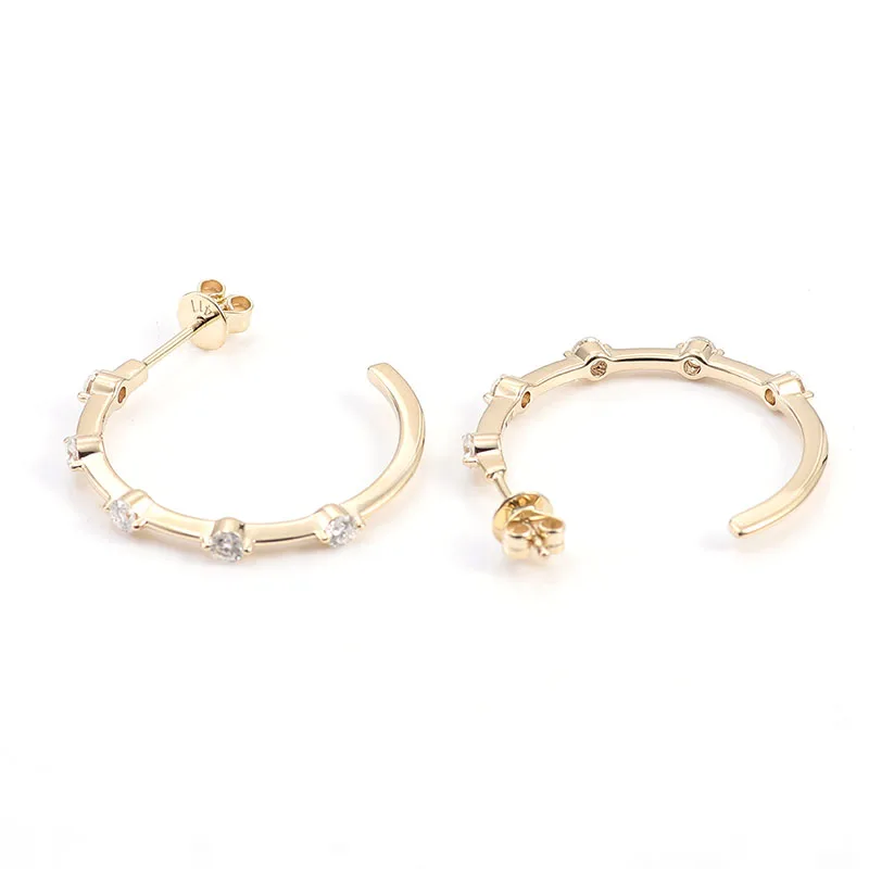 Provence 10K14k Yellow Gold Lab Diamond Stud Earrings With Round Cut 1mm For Women Party Wedding Anniversary Fashion Gift