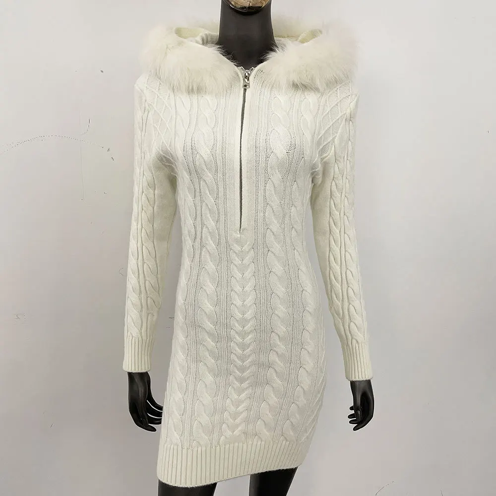 

Spring and Autumn 2025 New Style Slim Fit Fashion Waist Wrap Hip Long Dress Sweater Knitted Cardigan Women