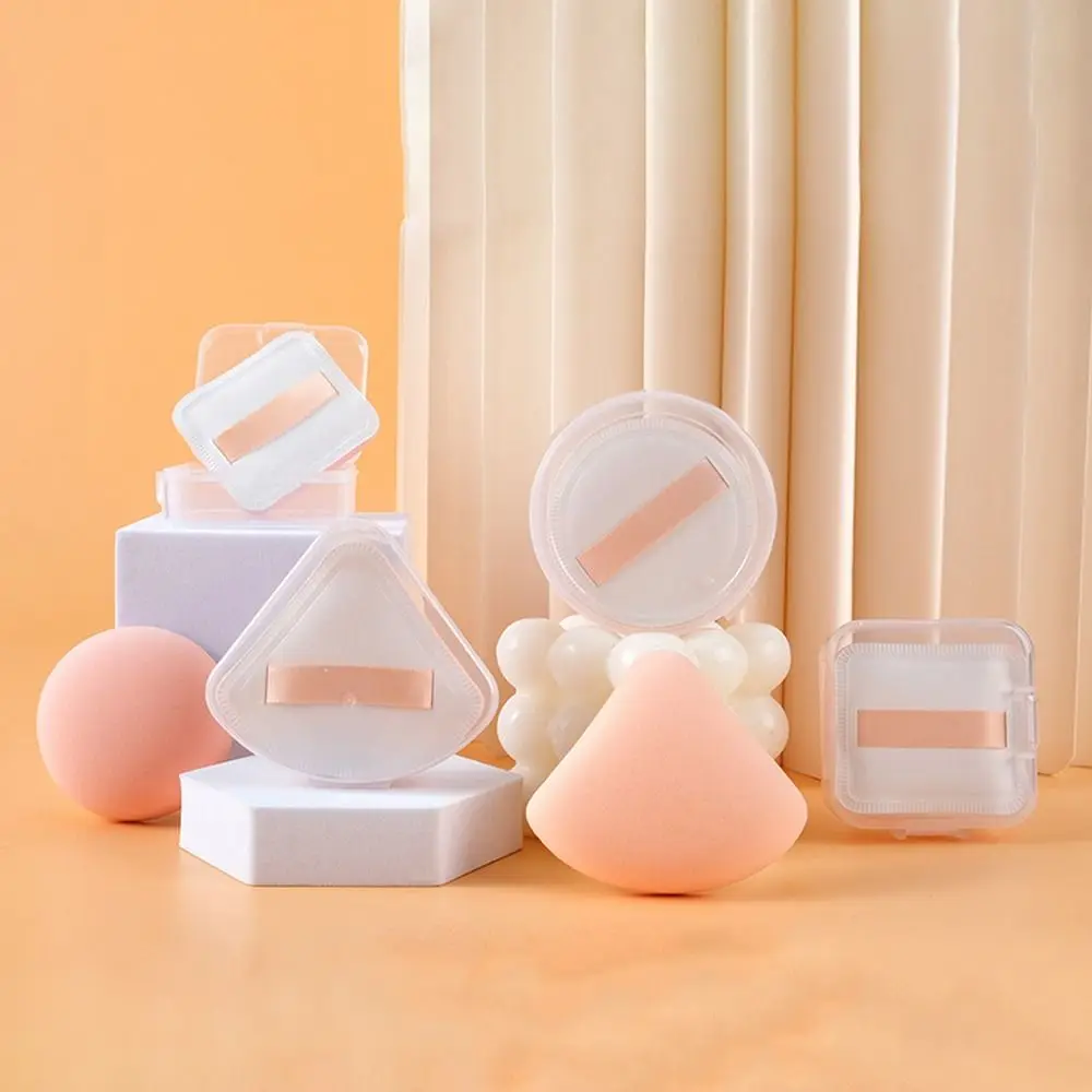 Round Triangle Powder Puff Square Dual-use Wet Dry Cosmetic Puff Hide Pores Make-Up Sponge Triangle Makeup Egg Puff Ladies/Girls