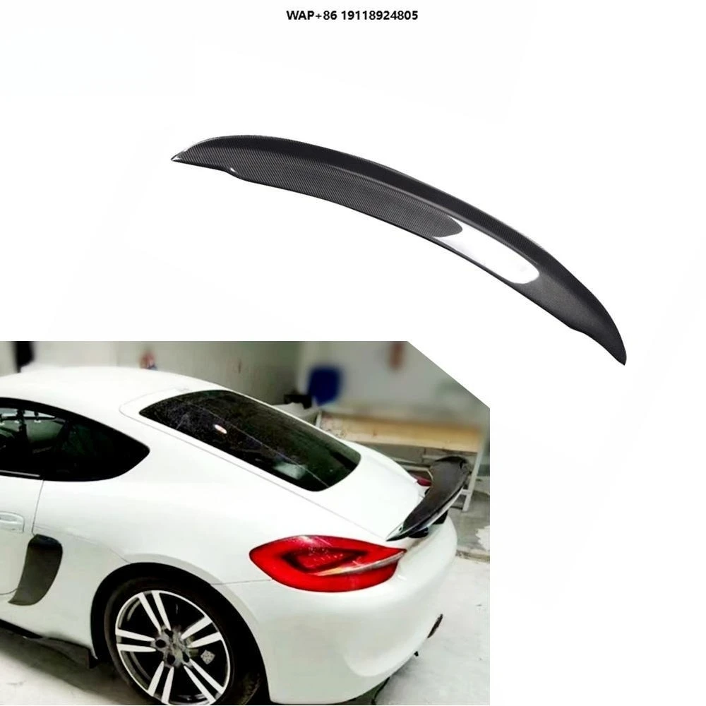

Carbon Fiber Car Racing Rear Spoiler Wing Lip for Cayman Boxster 981 GT4 Black