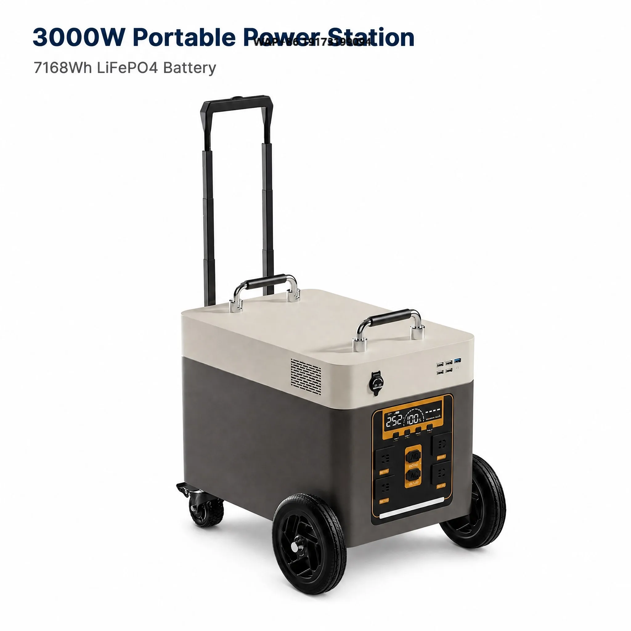 Trolley Type Portable Power Station 3000W 7168Wh LiFePO4 Battery 8S1P 280Ah, Digital Power Display, Wholesale
