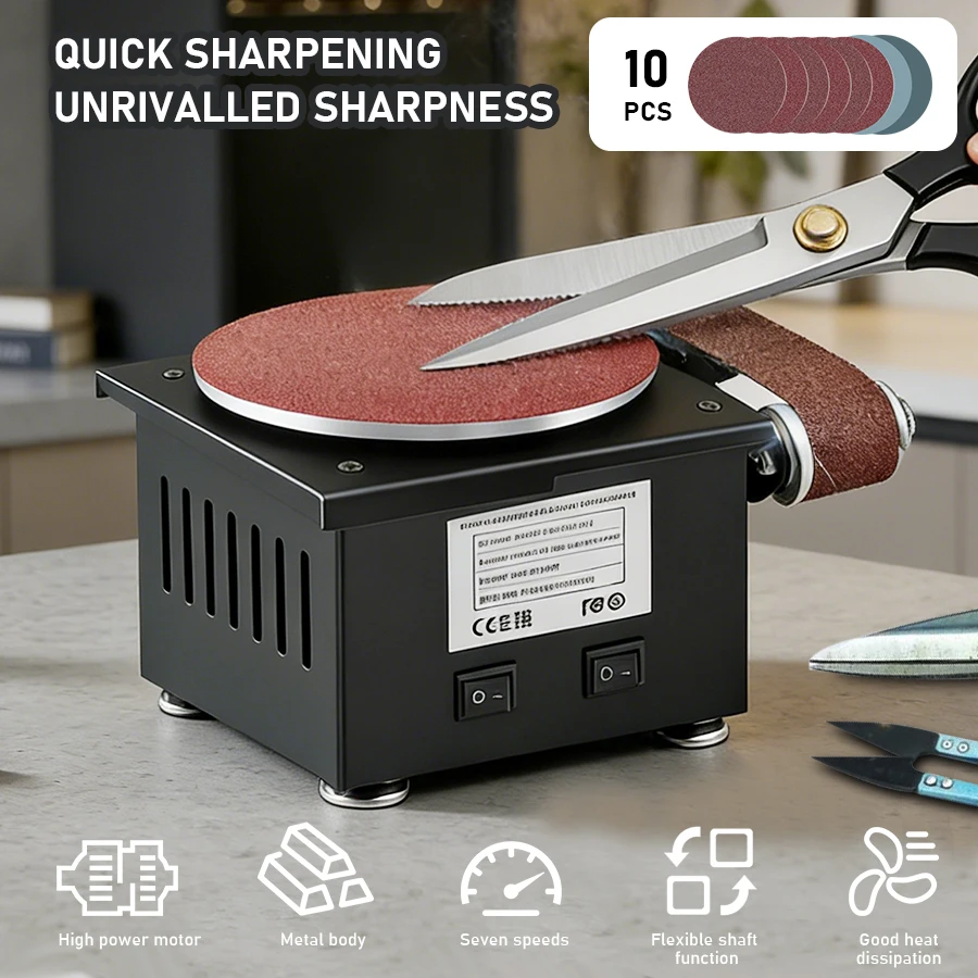 

Electric Belt Sander DIY High Speed Sanding Disc Machine Knife Sharpener Blade Opener Benchtop Grinding Polishing Machine