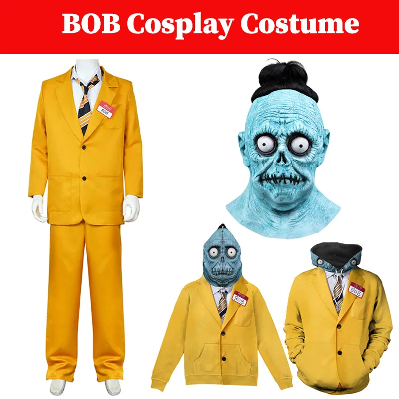 BOB Cosplay Hoodies Costume Movie Insect Liquid Roeplay Yellow Suit Blue Mask Full Set Clothing Halloween Party Carnival Suits