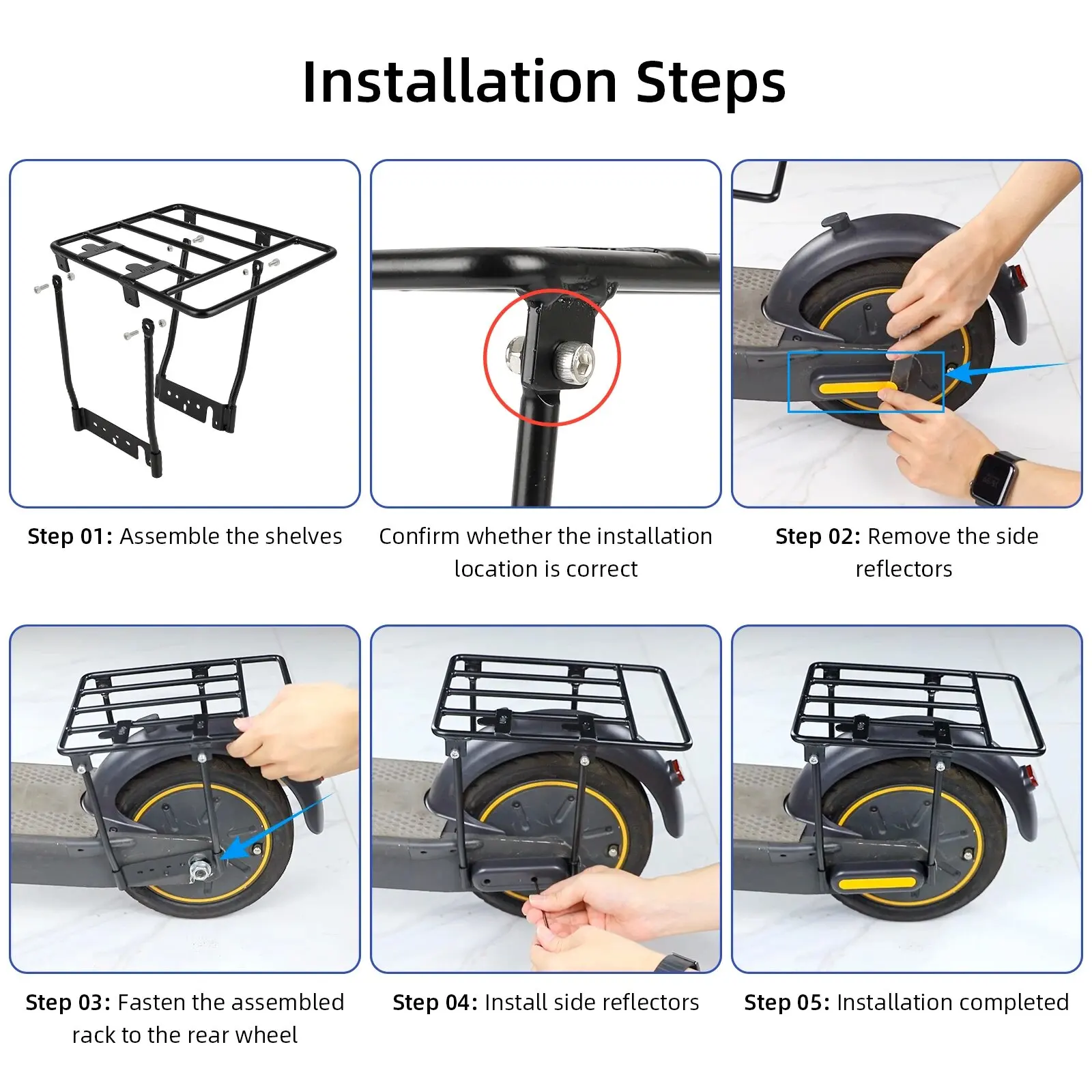 Ulip Thickend Solid Steel Rear Storage Rack Carry People Cargo Rear Shelf Folded Luggage Carrier For Max G30 G30D G30E E-Scooter