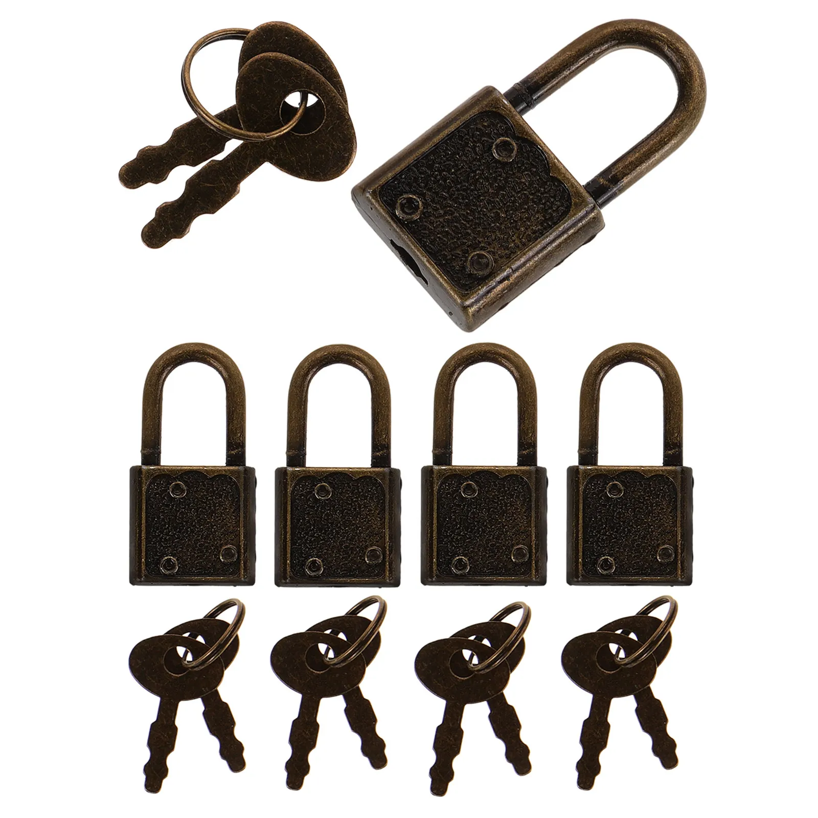 5Sets Pirate Treasure Chest Lock Key Accessories Iron Buckle Locks DIY Wooden Case Padlock Set with Keys Vintage Box