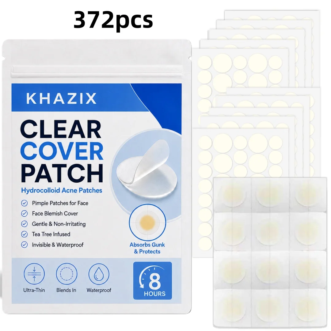 372PCSHydrocolloid Acne Pimple Patch, Hydrocolloid Spot Stickers, Covering Zits and Defect, Nighttime Spot Stickers for Face and