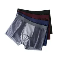 Men Underwear Male Thin Breathable Panties for Men's Ice Silk Underpant Mesh Sexy Square Corner Pants for Shorts 4pcs/set 2028