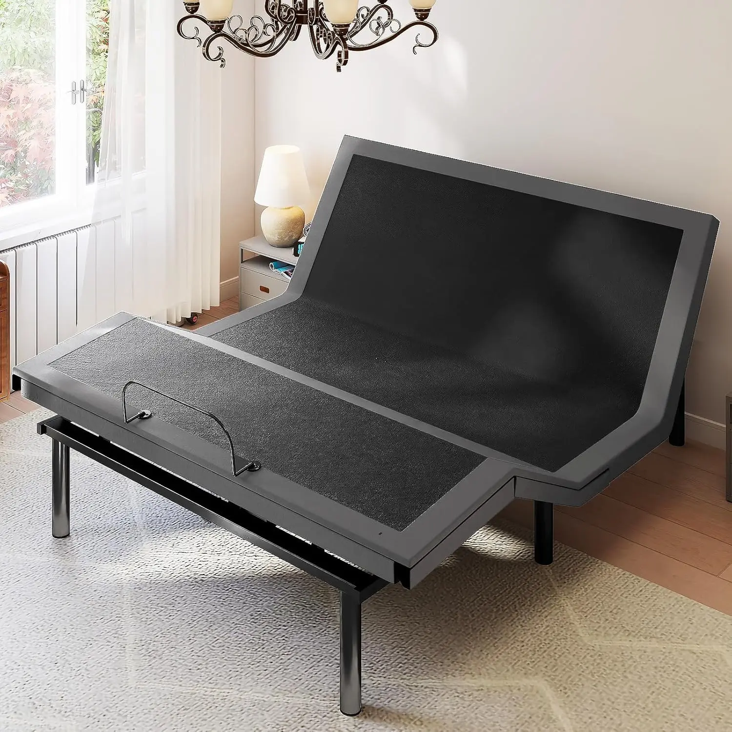 Ergonomic electric bed frame with head and foot tilt, zero gravity bed, anti-snoring, easy to assemble