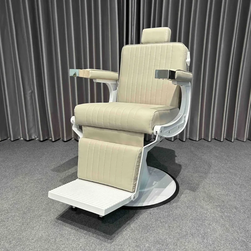 Hydraulic Reclining Barber Chair for Hair Salon Styling Adjustable Lift Seat Modern Design for Men Grooming