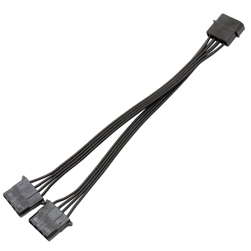 18AWG Molex 4 Pin Male To Dual 4 Pin Female IDE Molex Power Connectors Sleeved Y Splitter Cable