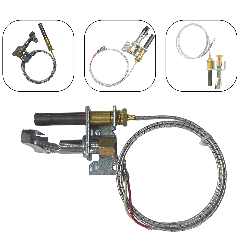 1pc Gold Pilot Burner And 750 Millivolt Thermopile Assembly 36-Inch For Furnace Controls 1,500 MΩ And 4,500 MΩ Aluminium