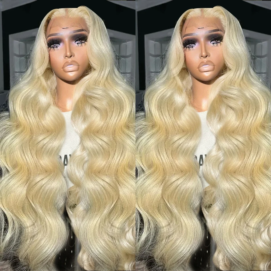 30 32 Inch 613 Honey Blonde Color Wig Body Wave 13x6 HD Transparent Frontal Human Hair Wig For Women 13x4 Lace Front Wigs