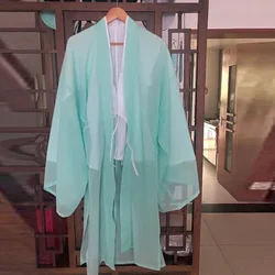 Chinese Hanfu Cardigan Ancient Large Sleeve Cape Tulle Shirt Tang Dynasty Chiffon Folk Dance Clothes Cosplay Stage Costume