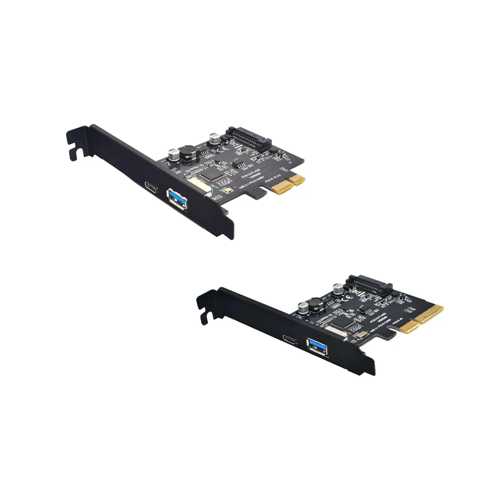 Pci-e to USB 3.1 Gen2 10 Gbps USB A + USB C Expansion Card Asm3142 Chipset Stable Performance PCIe Adapter Card for PC Desktops