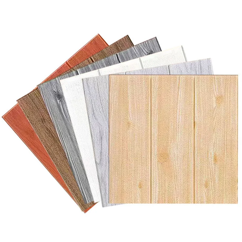 10 Uds. De pegatinas autoadhesivas 3D para pared, pegatinas de grano de madera, papel tapiz autoadhesivo insonorizado de espuma impermeable, calcomanías DIY para decoración del hogar