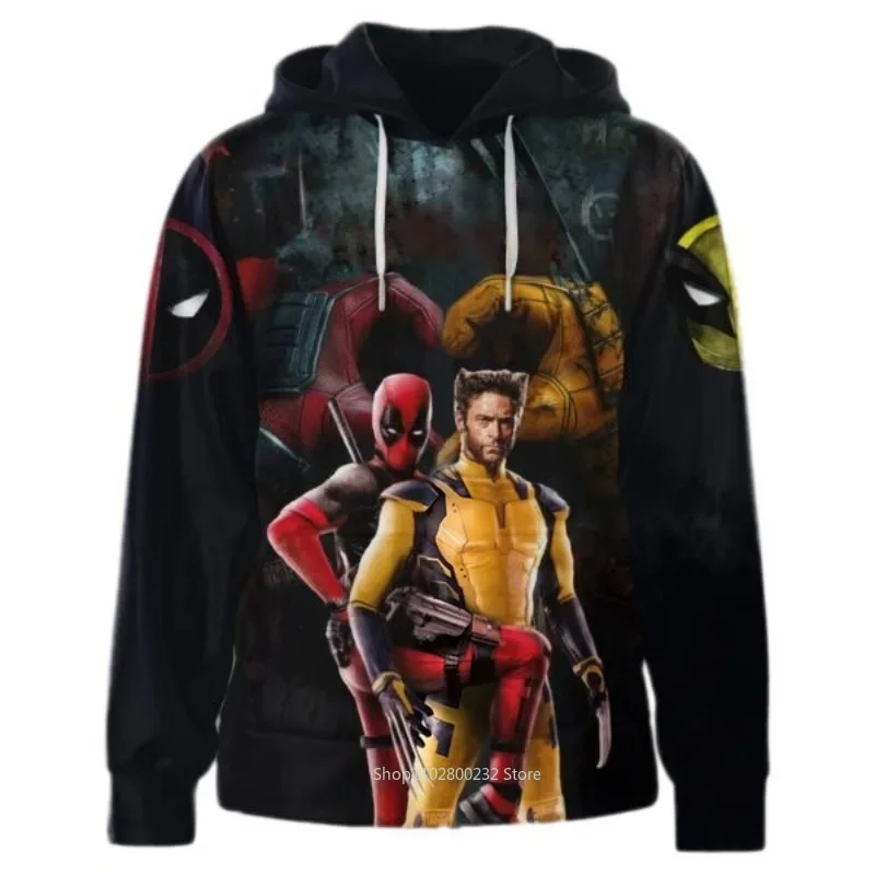 Deadpool Wolverine Felpa con cappuccio cosplay Film Supereroe 3D Poliestere Unisex Giacca Wolverine Sottile Festa di compleanno Costume Deadpool