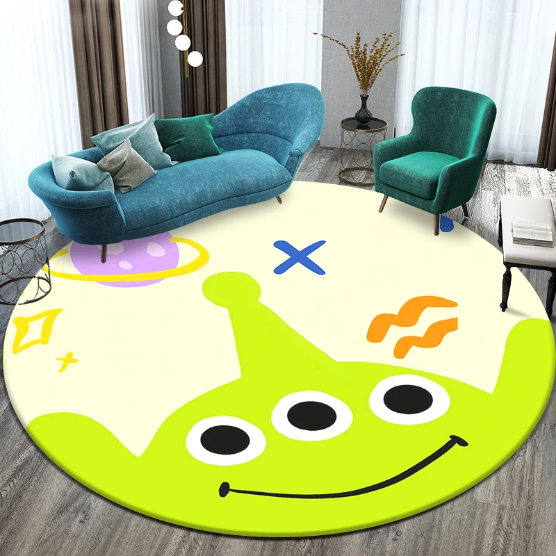 Toy Story Cute spoof Cartoon Printed Round Carpet,Bedroom Balcony Entry Door Sofa Seat Non-slip Mat Home Decoration Gift Rug