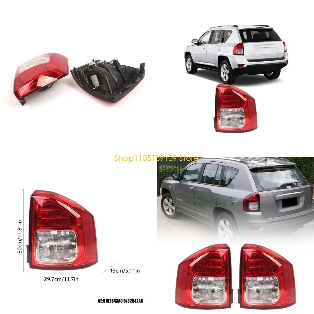 Car Rear Bumper Reflectors Light Parking Brake Light Stop Lamp 5182543AC, 5182542AC for Select Model Vehicle