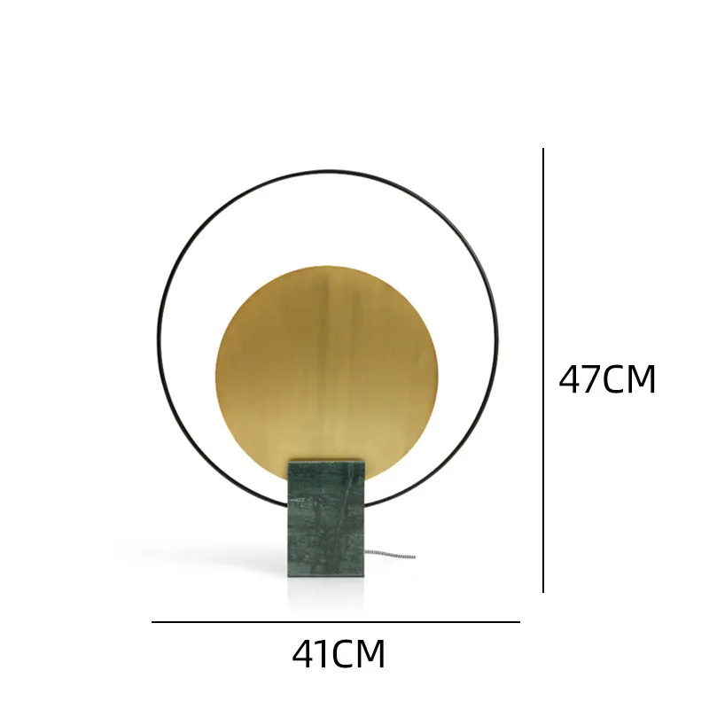 Postmodern Light Luxury Designer Sales Office Showroom Bedside Table American Grand Creative Bedroom Marble Table Lamp
