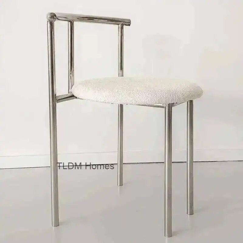 Chairs Household Metal Craft Stainless Steel Living Room Chair Island Table Dining Chair Bedroom Dressing Table Dressing
