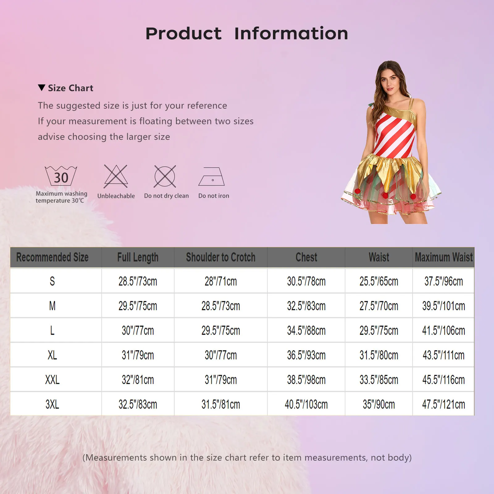 Womens Elf Christmas Dress Ballet Leotard Tutu Dress Stripe Stage Performance Dancewear Carnival Festival Santa Cosplay Costume view 2