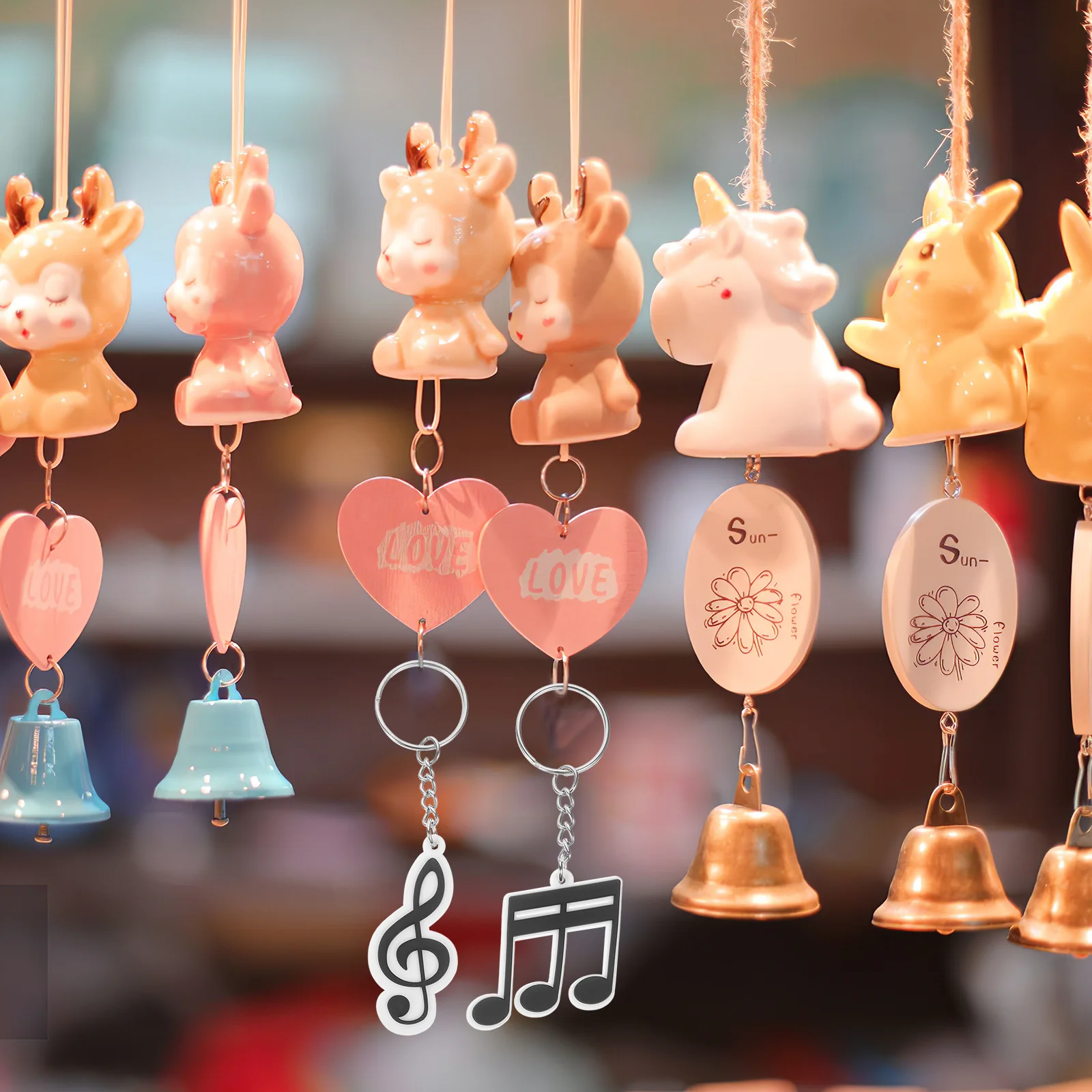 

20pcs Music Party Favors Keychain Decorative Pvc Musical Note Key Rings For Bag Decoration Dance Party Accessories