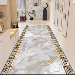Nordic Style Luxury Hall Corridor Carpet Non-slip Washable Long Runner Passageway Rug Customizable Decoration Entryway Floor Mat