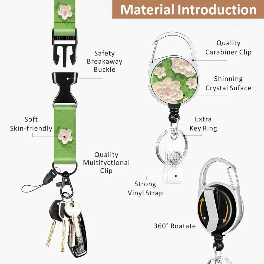 حامل شارة وحامل شارة الهوية بمشبك بكرة قابل للسحب شديد التحمل مع حامل شارة معرف بمشبك قابل للسحب مع حبل منفصل #5