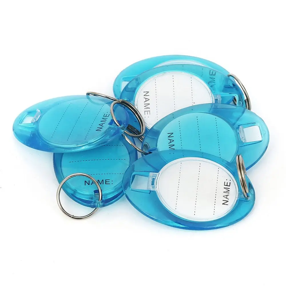 50 Pcs Plastic Classification Plate Key Tags ID Label Name Tags Boxed Key Sorting Tag Double Sided Metal Rings Plastic Key Fob