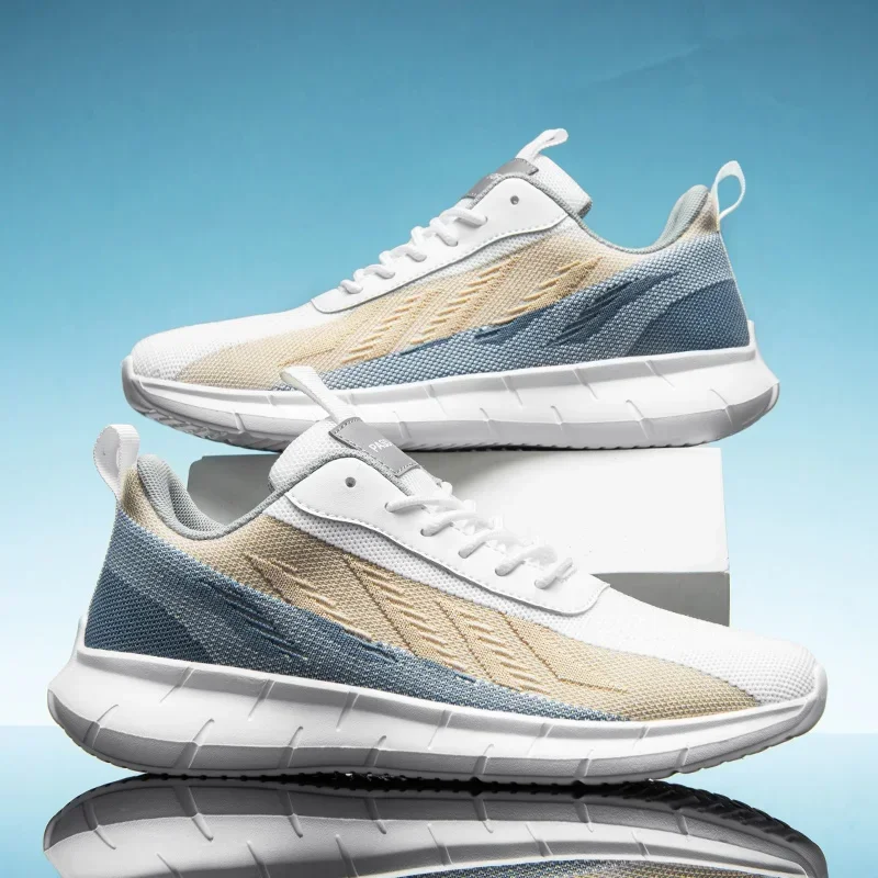 Mens Walking Running Comfy Tennis Shoes Adult Fashion Sneakers Walking Classis New Unisex Knit Breathable Sports Tenis Shoes