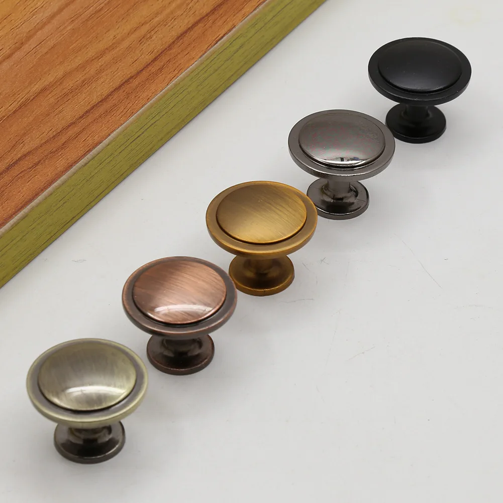 Antique copper cabinet door handle Vintage cabinet Wardrobe drawer round single-hole handle bottle lid handle