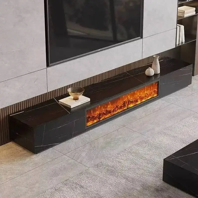 

Cabinet Furniture Luxury Living Fireplace TV Slate Home TV Room Stands Decor Embedded Simulation Flame Electronic Fireplace a