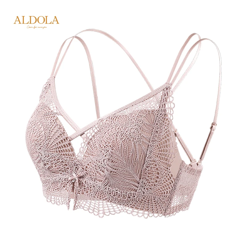 

ALDOLA Sexy Underwear Wireless Lace Bra Push Up Underwear Anti Sagging Comfortable Beautiful Back Girl Bra