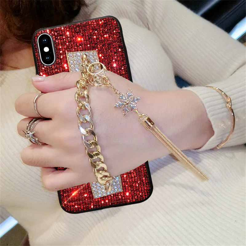 Fashion Glitter Diamond Wristband Sequin Case For Xiaomi Redmi Note 10 Pro Note 9 Note 8 Note 7 9A 9T 9C 10a redmi note11s Cover