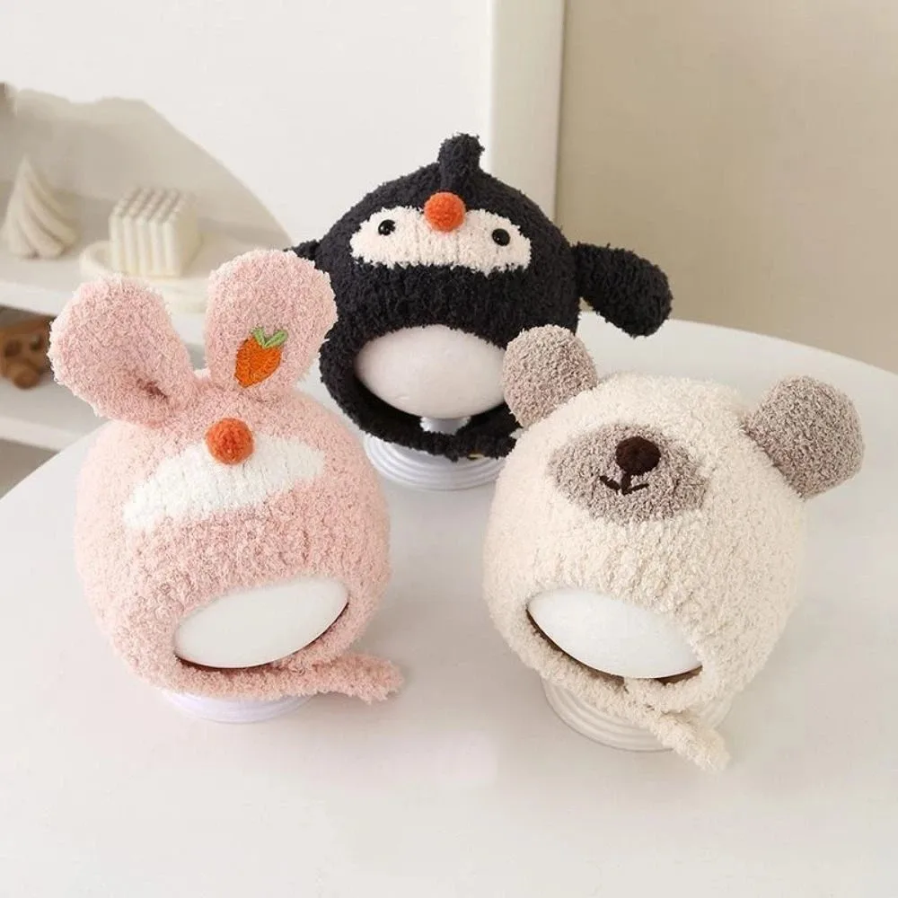 

Cute Winter Baby Crochet Hat Breathable 6-30 Months Toddler's Plush Knitted Hat Thermal Windproof Kids Ear Protection Hat