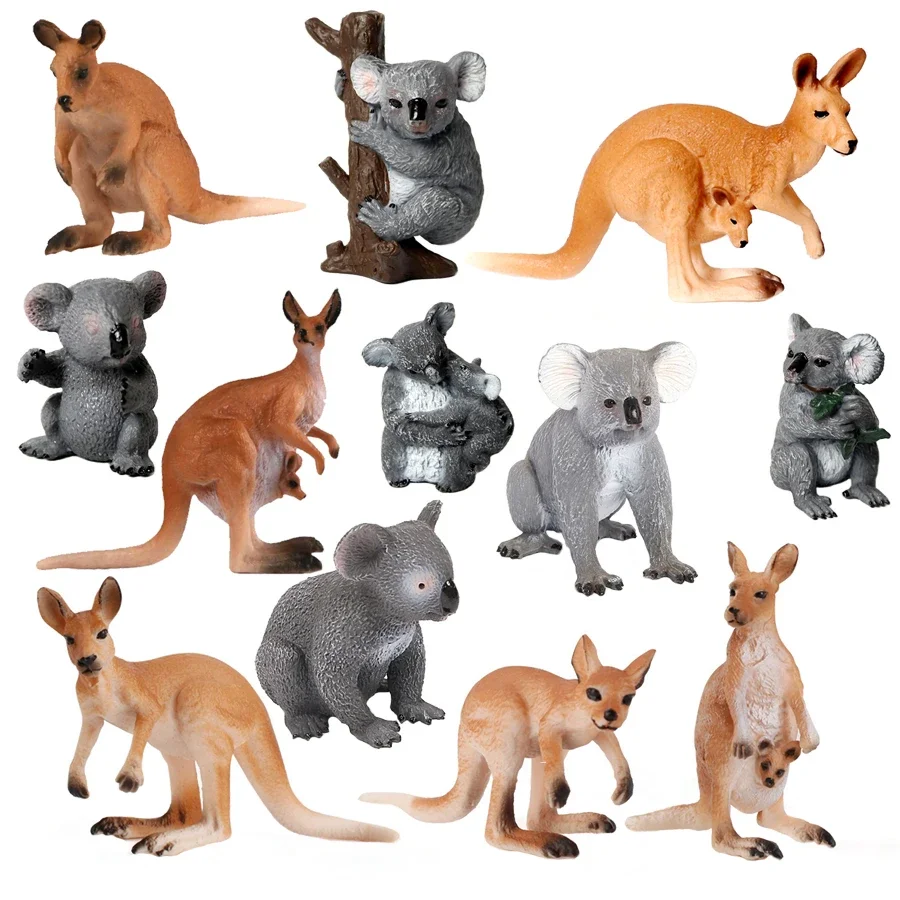 Simulation Toys Plastic Australian Wild Animals Playsets Lovely Kangaroo Figurines Koala Action Figure Model Toy For Kids Gifts