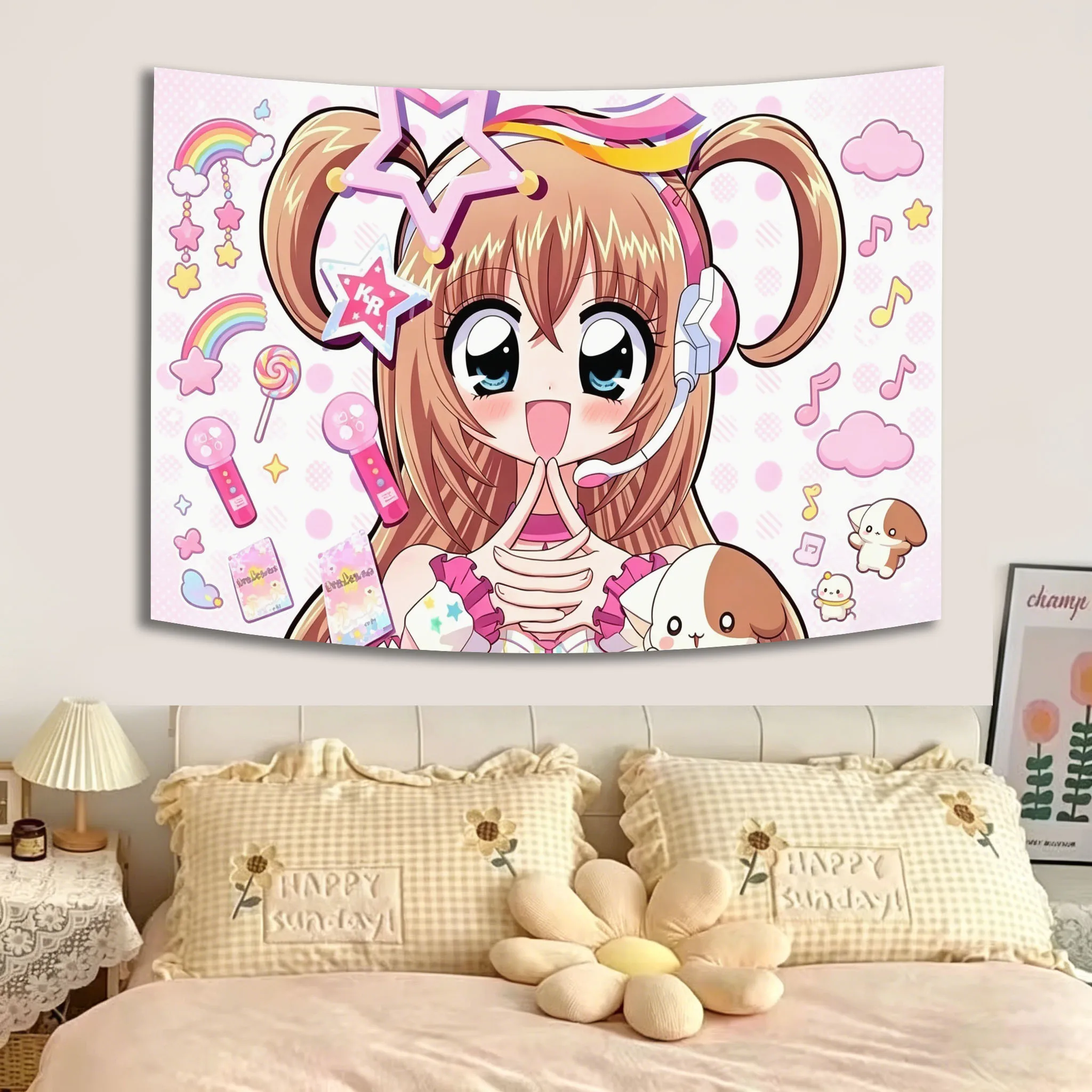 Tsukishima K-Kirari Kirarin Revolution Tapestry Moe Anime Girl Tapestry Room Dorm Tapestry Wall Decor Poster Tapestry Room Stuff