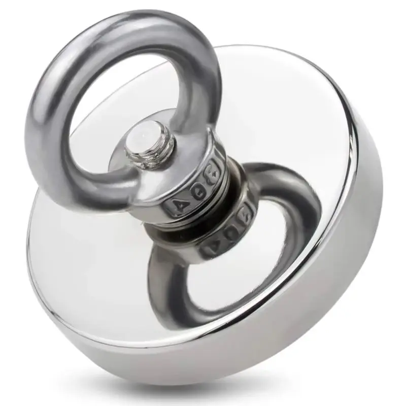 D36-75mm Strong Powerful Neodymium Magnet Hook Salvage Magnet River Fishing Equipments Holder Pulling Mounting Pot with Ring