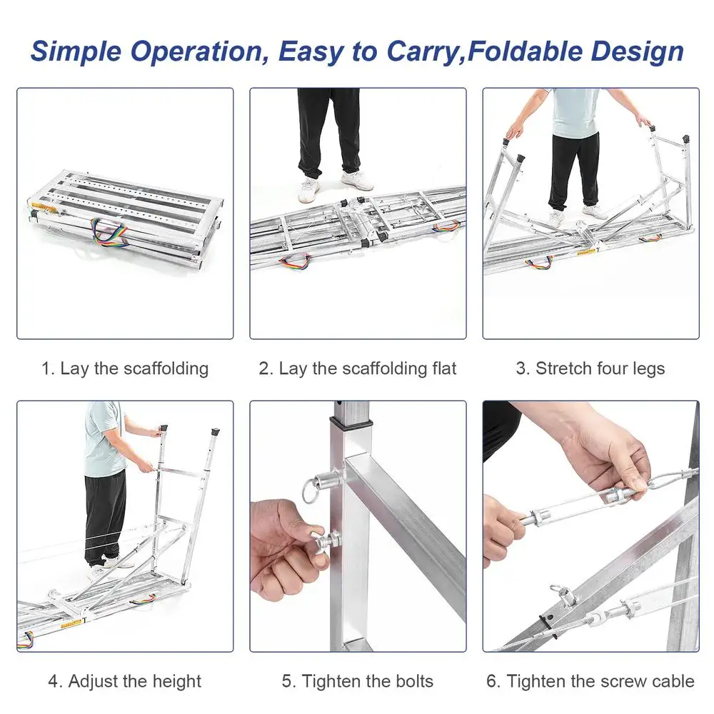 Регулируемая стремянка, платформа, складная алюминиевая складная нескользящая портативная высота, легкий вес, грузоподъемность 800 фунтов, безопасный