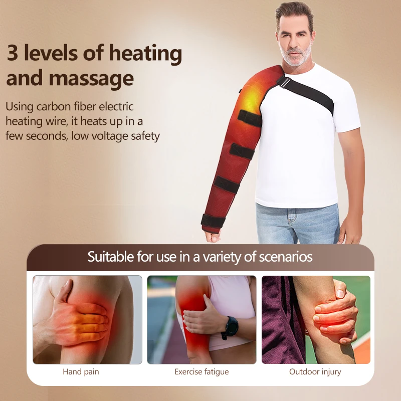 Air Layer Heating Long Arm Protector Arm Vibration Massager Relieves Frozen Shoulder Elbow Pain Arm Thermal Care  Recovery Brace view 6