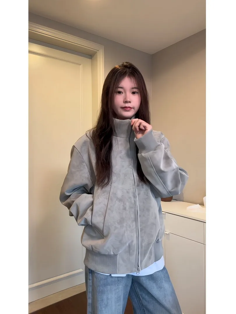 

American Sle ort Dyed Leather Jaet Cotton Coat Men Winter Thiened Warm Stand Collar Cotton Outerwear Trendy