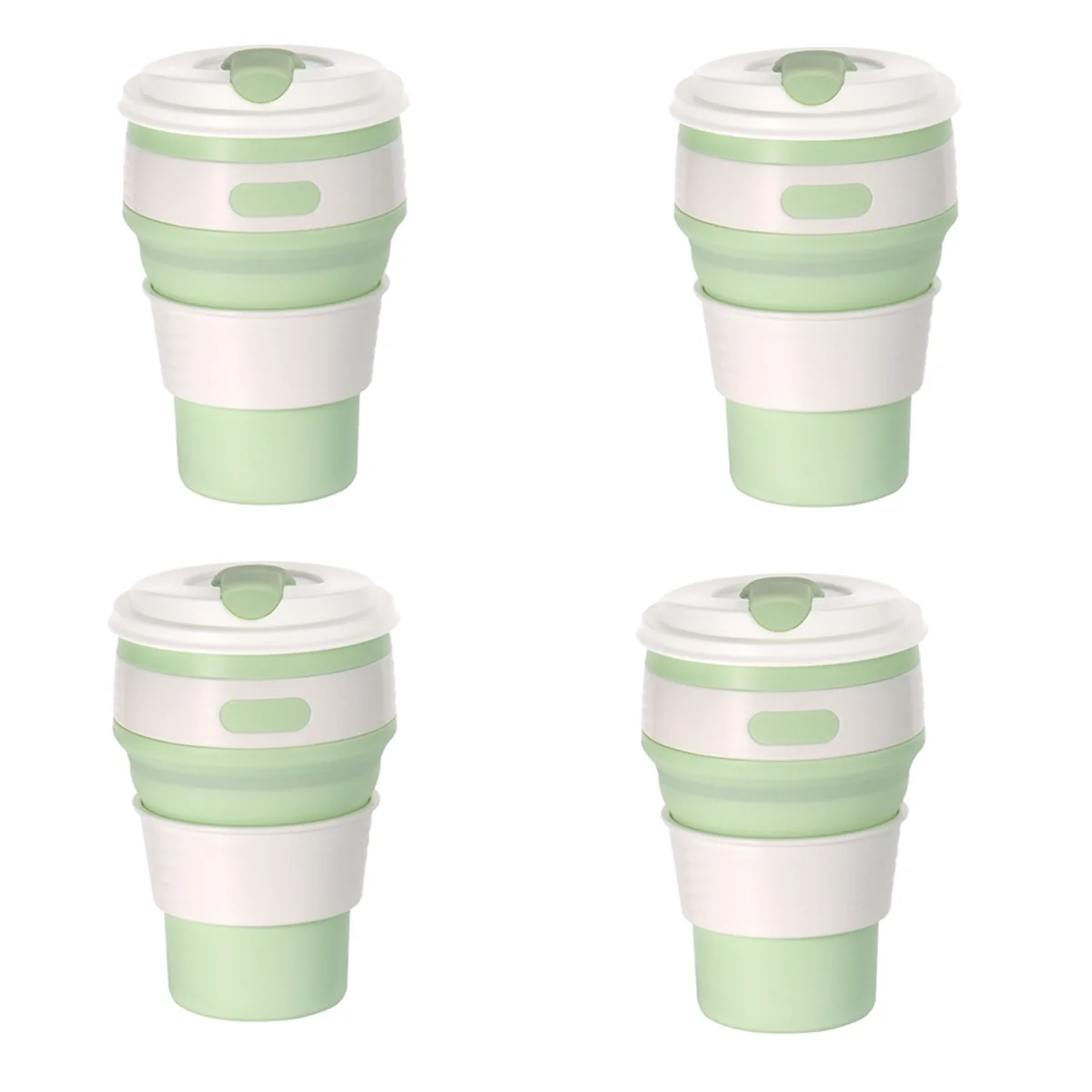 

OURC-Light green Silicone foldable travel cup-camping cup