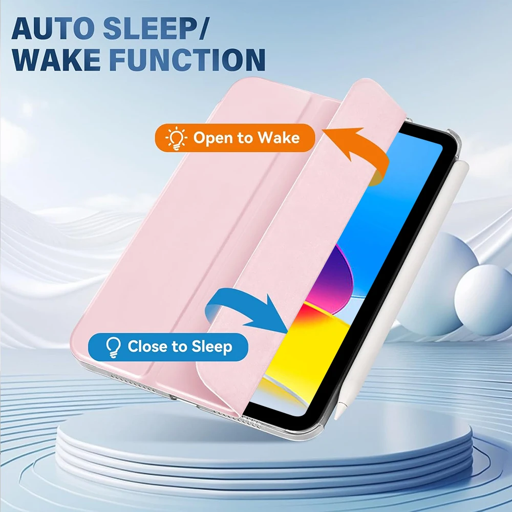 Suitable for ipad Air 4/5/6/7 Pro 11 1st/2nd/3rd/4th gen, Slim Stand Hard PC Translucent Back Shell Smart Cover, Auto Wake/Sleep