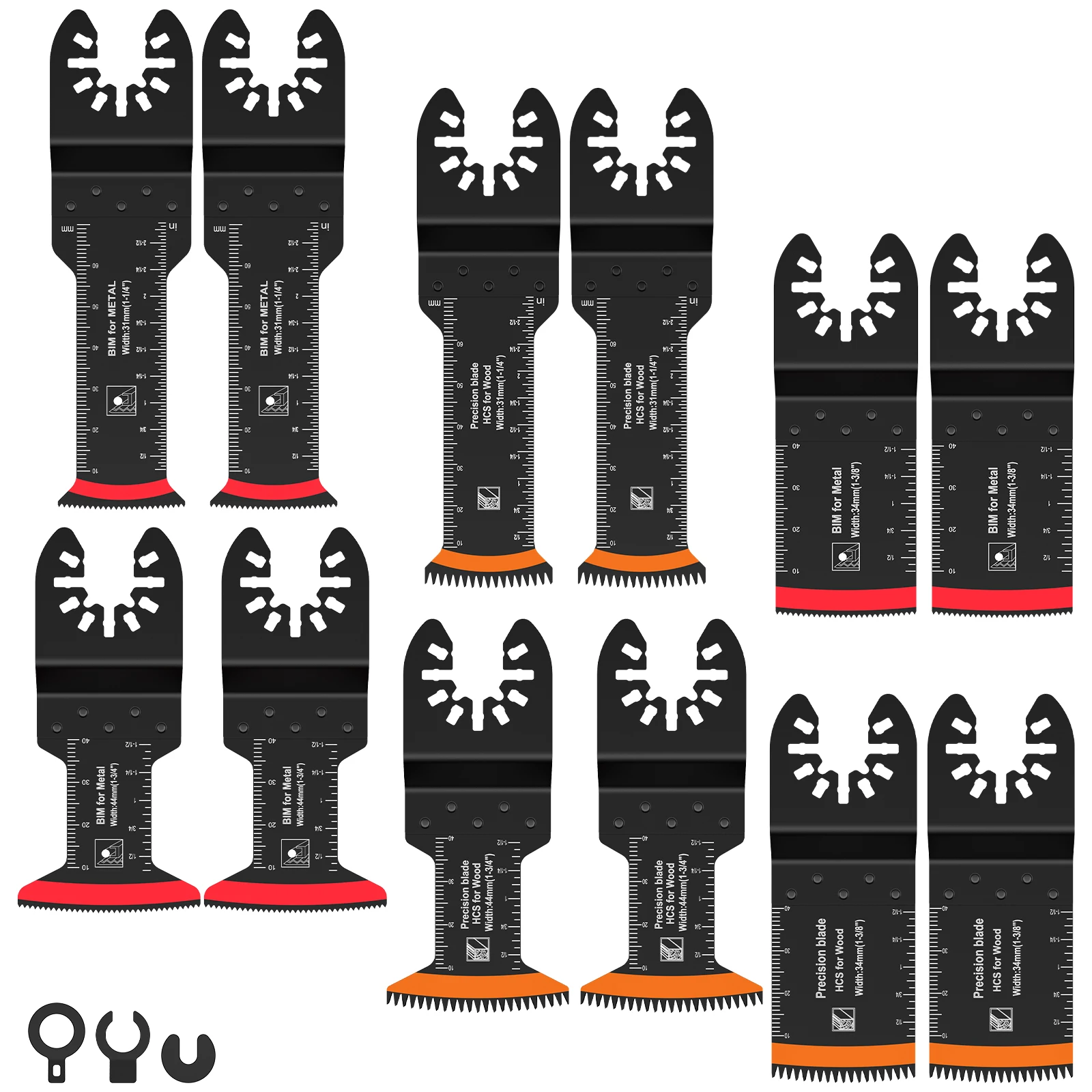 

12/24Pcs Oscillating Saw Blades Bi-Metal Arc Edge Multitool Blades Japanese Teeth Sharp Fast Cutting Saw Blades For Wood Metal