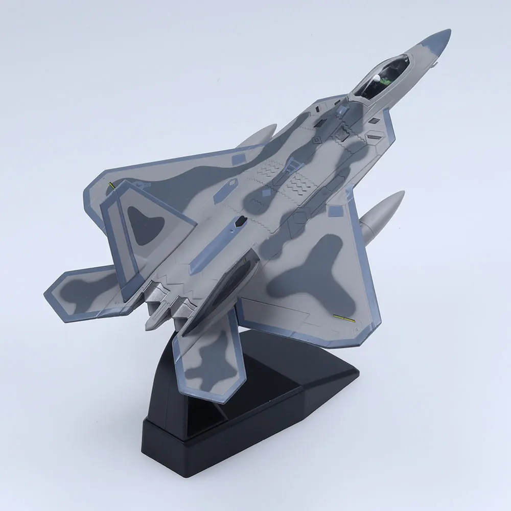 1/100 مقياس F-22 رابتور يموت الصب طائرة نموذج معدني للهدايا