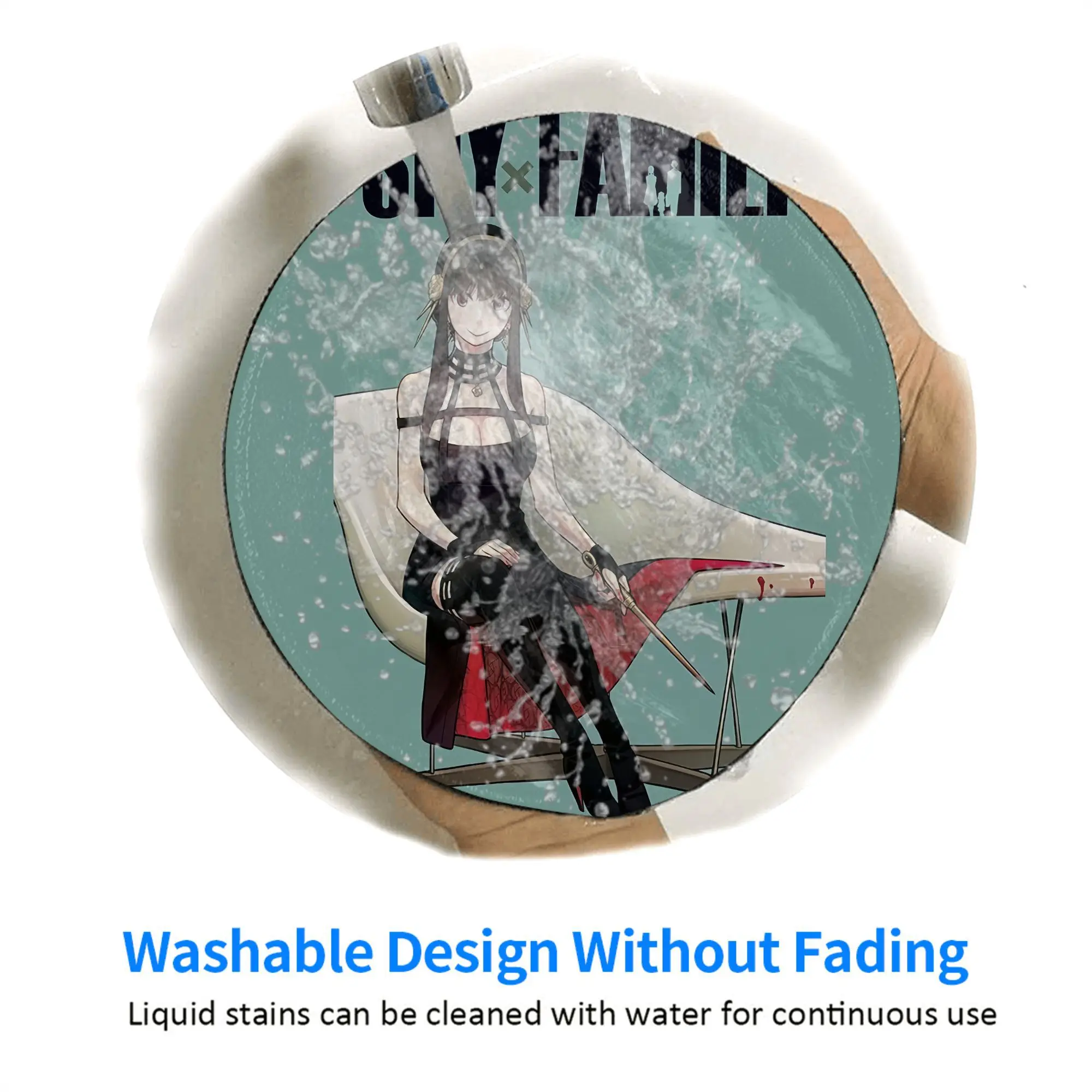 SPY×FAMILY لوحة ماوس صغيرة مستديرة سجادة مضادة للانزلاق سطح المكتب 8in لعبة الكمبيوتر حصيرة الألعاب المطاط ماوس حصيرة