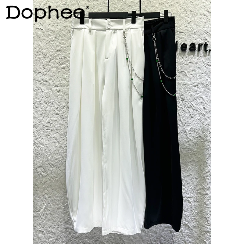 

2025 New Style Personality Fashion Chain Casual Pants Men's Fashion Trend Loose Wide-Leg Straight Draped Pants
