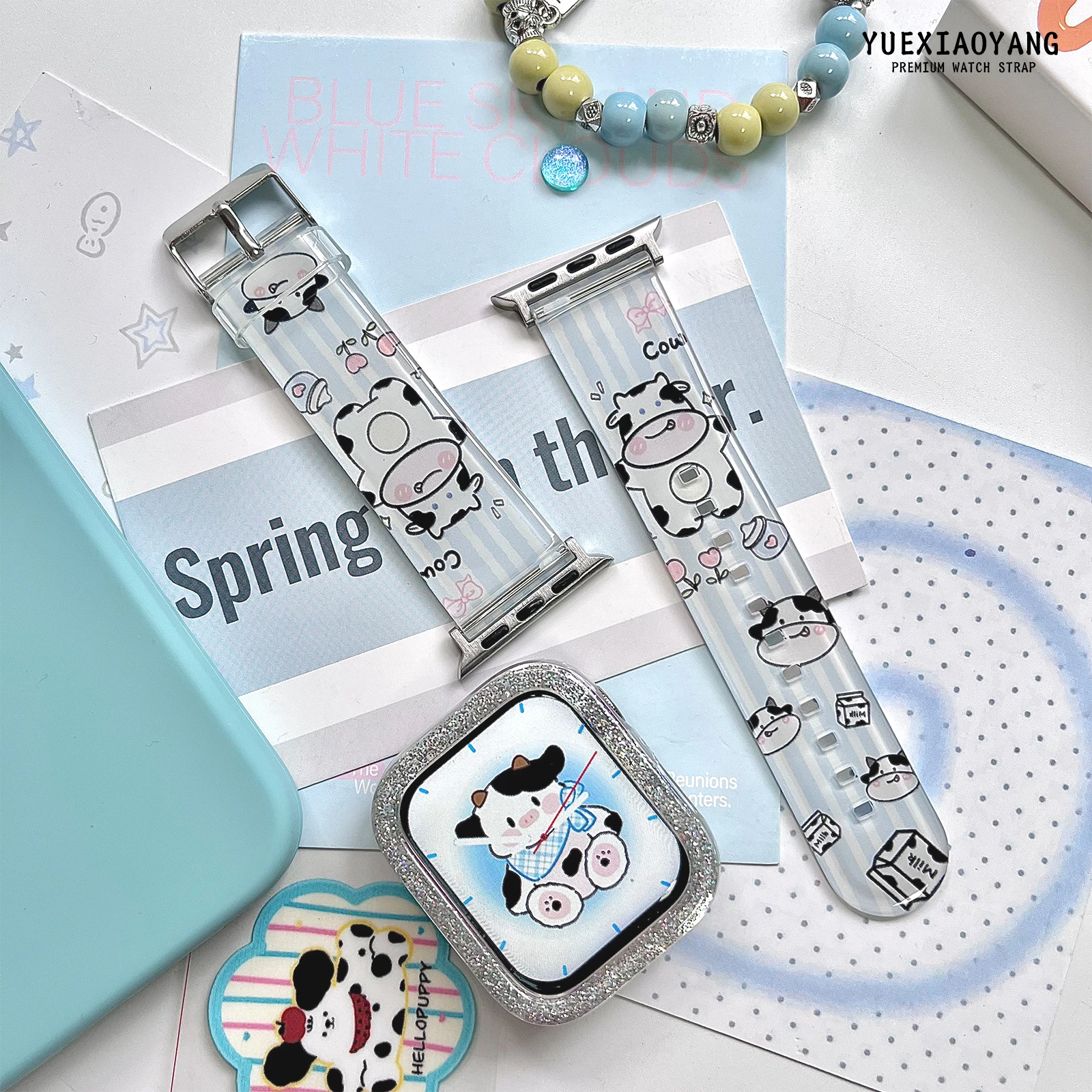 

Dairy Cattle Printed Strap for Apple Watch 10 9 8 Band Replaceable Bracelet for iWatch 46mm 42mm 41mm 40mm Watchband